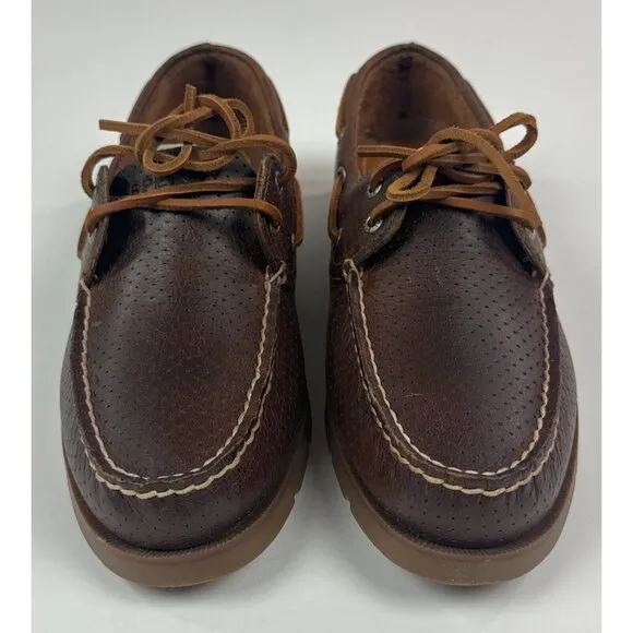 Sperry Top-Sider Leeward Honey Yellow Mens Wide Perforated Leather Boat Shoes