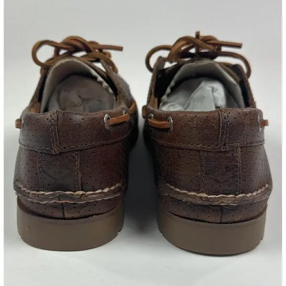 Sperry Top-Sider Leeward Honey Yellow Mens Wide Perforated Leather Boat Shoes