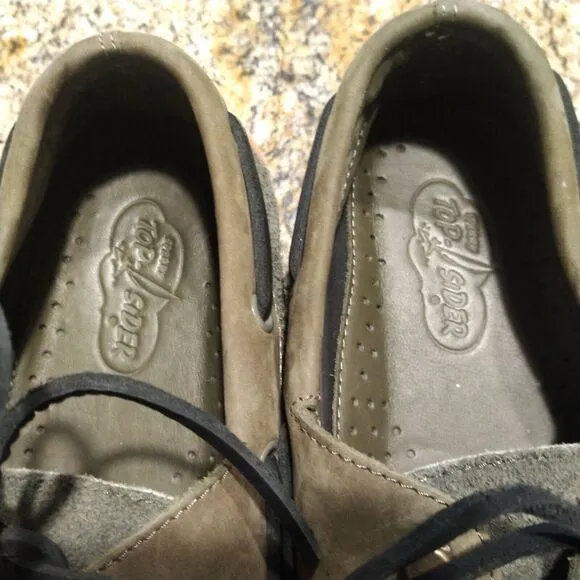 Sperry Top Sider Men's 3-Eye Leather Boat Shoes Vibram Sole STS23889 Size 9M