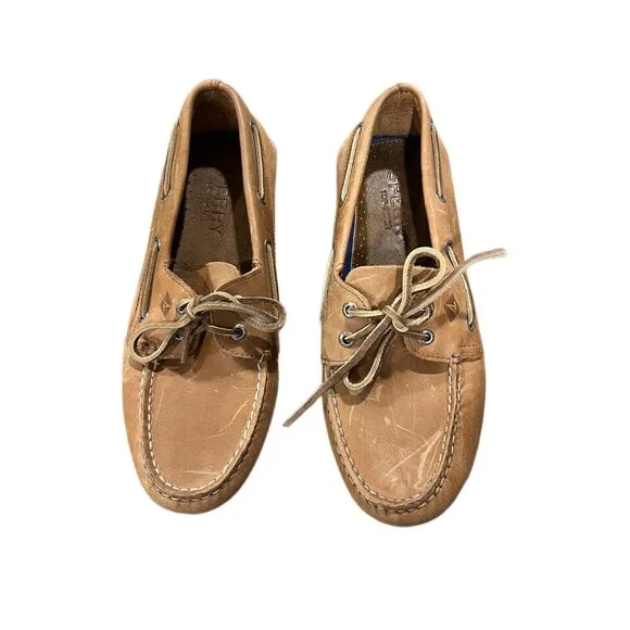 Sperry Top-Sider Men's Authentic Original Brown Leather  Boat Shoes 10 M