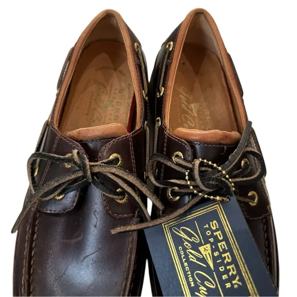 Sperry Top-Sider Men's Gold Boat ASV Amaretto Leather Loafers Boat Shoes 8.5