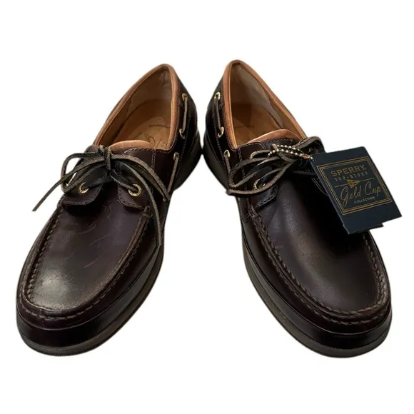Sperry Top-Sider Men's Gold Boat ASV Amaretto Leather Loafers Boat Shoes 8.5