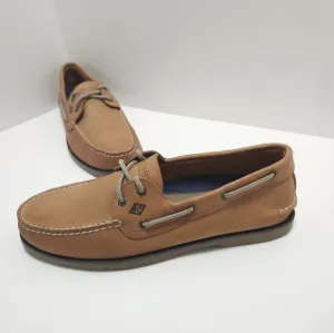Sperry Top Sider Mens Leather Boat Shoes Size 11.5 M NEW Brown Tan