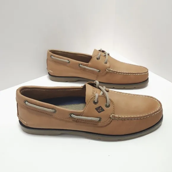 Sperry Top Sider Mens Leather Boat Shoes Size 11.5 M NEW Brown Tan