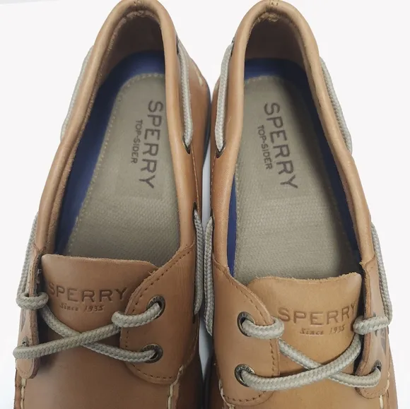 Sperry Top Sider Mens Leather Boat Shoes Size 11.5 M NEW Brown Tan