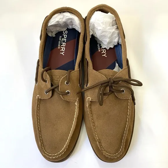 Sperry Top-Sider Mens Leeward Boat Shoe Tan Leather Size 13