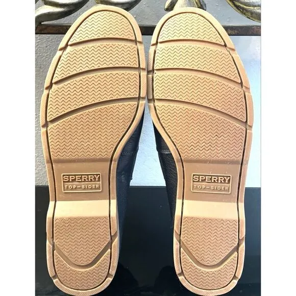 SPERRY Top-Sider Men’s Navy Blue Soft Supple Leather Boat Shoe Tan Sole Size 13