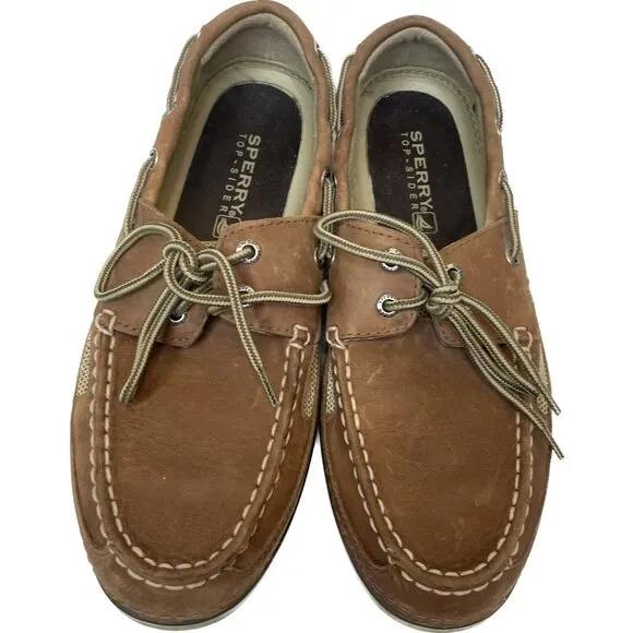 Sperry Top Sider Men's Sz 9.5 M Brown Leather Boat Deck Shoes Loafers NWOT