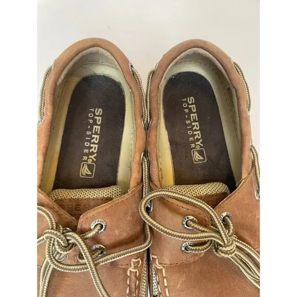 Sperry Top Sider Men's Sz 9.5 M Brown Leather Boat Deck Shoes Loafers NWOT