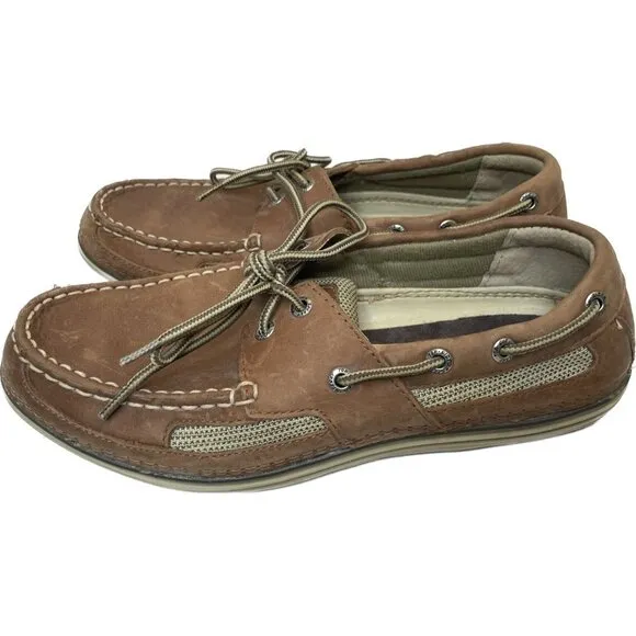 Sperry Top Sider Men's Sz 9.5 M Brown Leather Boat Deck Shoes Loafers NWOT