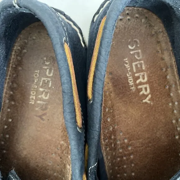 Sperry Top Sider Shoes Men's Size 11.5 Navy Blue Leather Loafer Boat Comfort