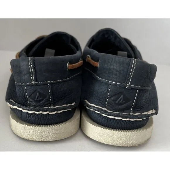 Sperry Top Sider Shoes Men's Size 11.5 Navy Blue Leather Loafer Boat Comfort
