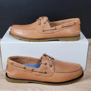 Sperry Top-Sider Shoes Mens Size 12 Beige Brown A/O Boat Loafers Leather 2-Eye
