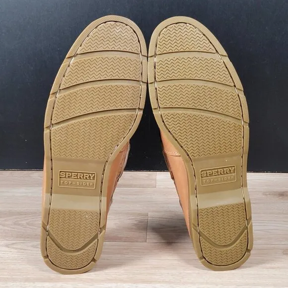 Sperry Top-Sider Shoes Mens Size 12 Beige Brown A/O Boat Loafers Leather 2-Eye