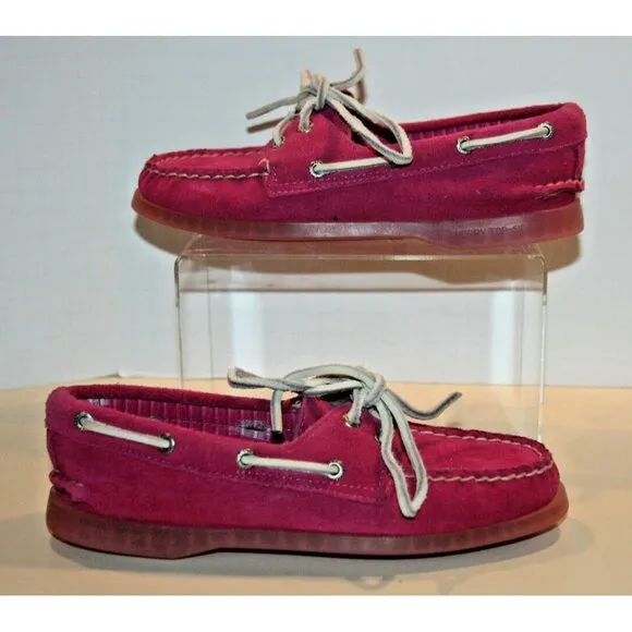 Sperry Top Sider Women's 5 Fuschia Suede Boat Shoes - New