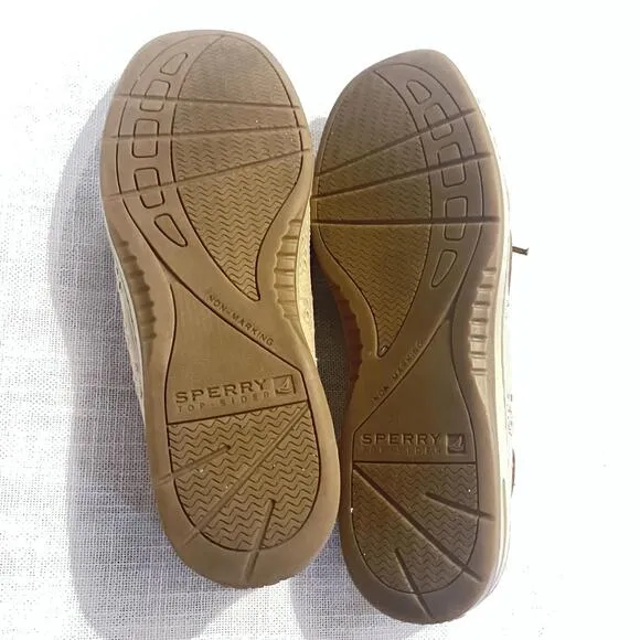 Sperry Top-Sider Women's Casual Boat Shoes - Tan Leather &amp; Gold