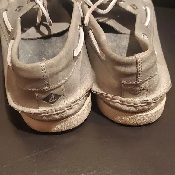 SPERRY Top - Sider Leather Grey Boat Shoes - Size 13