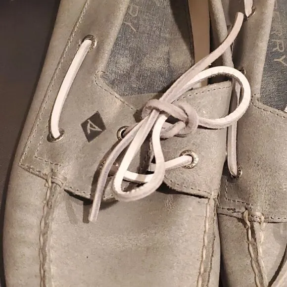 SPERRY Top - Sider Leather Grey Boat Shoes - Size 13
