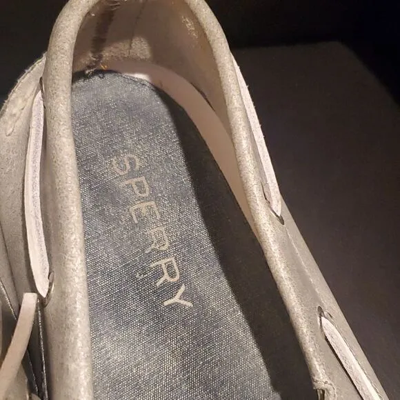 SPERRY Top - Sider Leather Grey Boat Shoes - Size 13