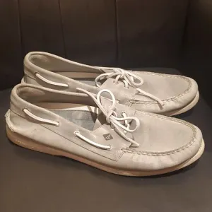 SPERRY Top - Sider Leather Grey Boat Shoes - Size 13