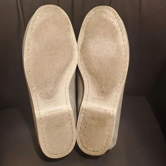 SPERRY Top - Sider Leather Grey Boat Shoes - Size 13