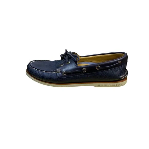 Sperry Top-Siders Gold Cup Rivingston Navy Leather Slip on Boat Shoes - Size 11