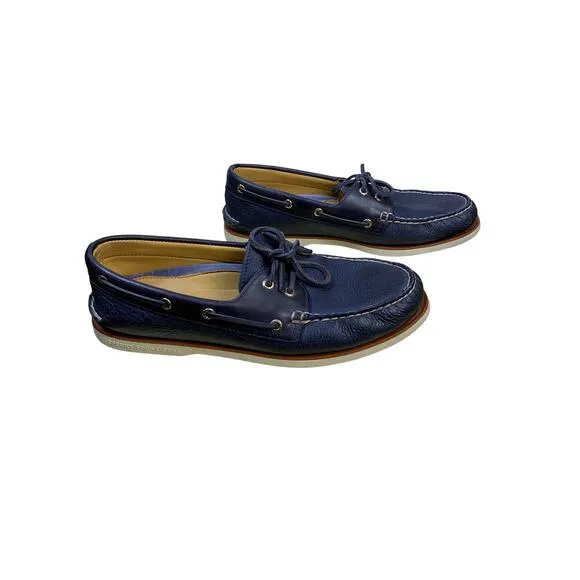 Sperry Top-Siders Gold Cup Rivingston Navy Leather Slip on Boat Shoes - Size 11