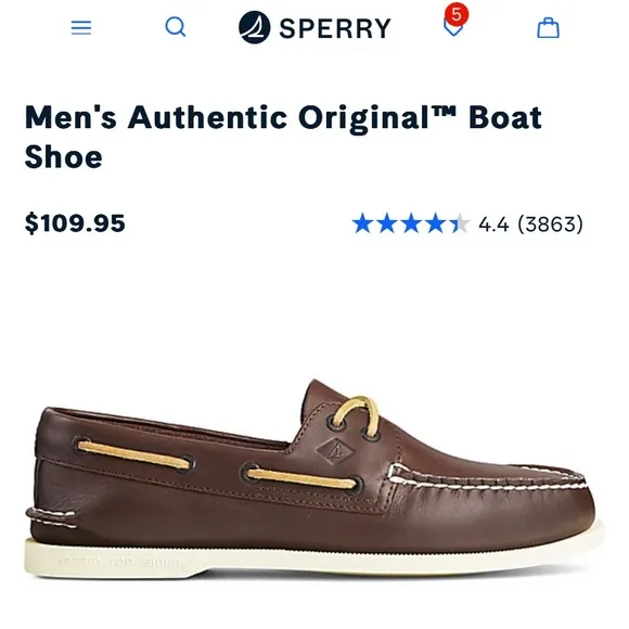 Sperry Top Slider Men's Authentic Original™ Boat Shoe |Size 11.5 M