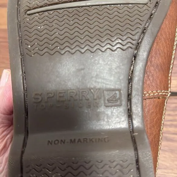 Sperry Topsider Mako Canoe Moc Boat Shoe in Amaretto Leather. Size 13W.