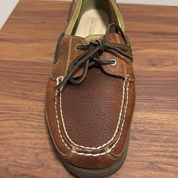 Sperry Topsider Mako Canoe Moc Boat Shoe in Amaretto Leather. Size 13W.