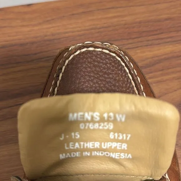 Sperry Topsider Mako Canoe Moc Boat Shoe in Amaretto Leather. Size 13W.
