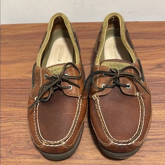 Sperry Topsider Mako Canoe Moc Boat Shoe in Amaretto Leather. Size 13W.