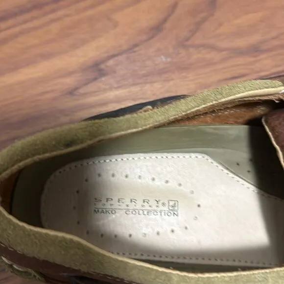 Sperry Topsider Mako Canoe Moc Boat Shoe in Amaretto Leather. Size 13W.