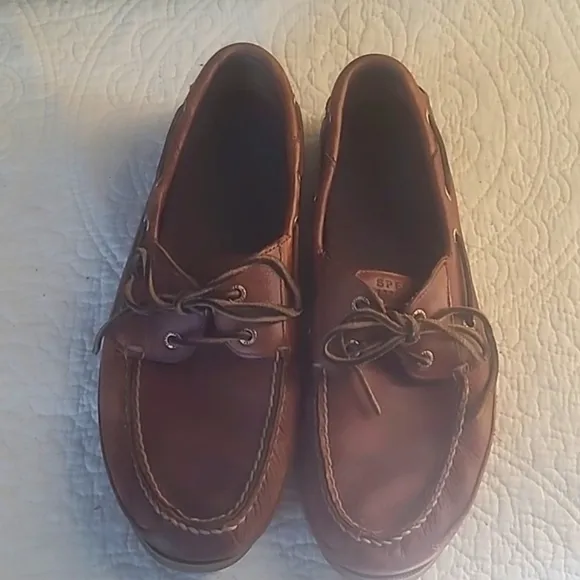 Sperry Topsiders s11.5 Leather Casual Boat Shoe For Men Brown Preppy Classic