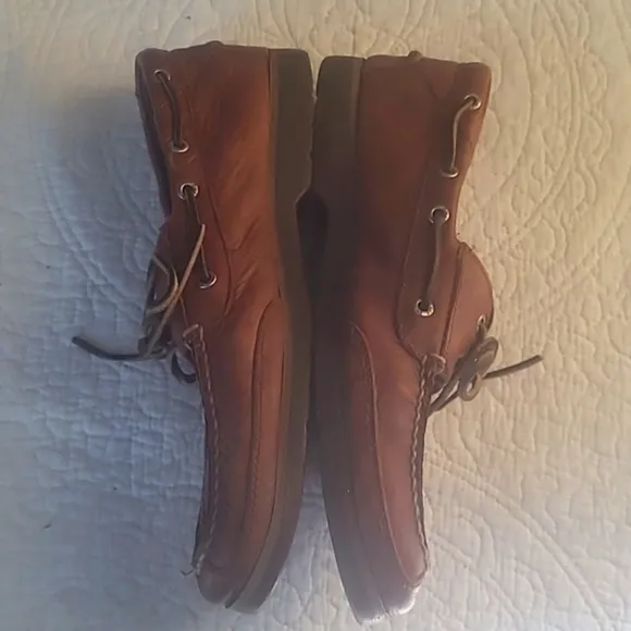 Sperry Topsiders s11.5 Leather Casual Boat Shoe For Men Brown Preppy Classic