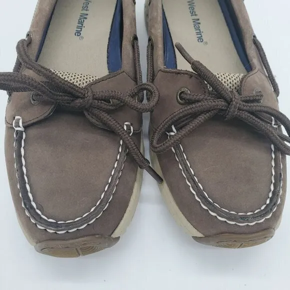 𝅺sperry West Marine Performance Low Boat Shoes Brown Leather Size 6.5 M