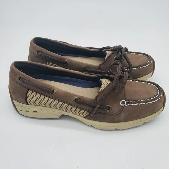 𝅺sperry West Marine Performance Low Boat Shoes Brown Leather Size 6.5 M