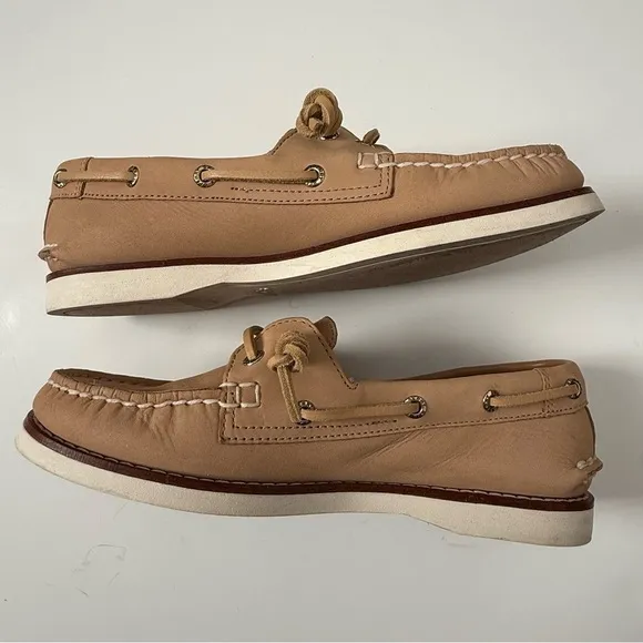 Sperry Women's Gold Cup A/O Montana Taupe Leather Boat Shoes 5.5
