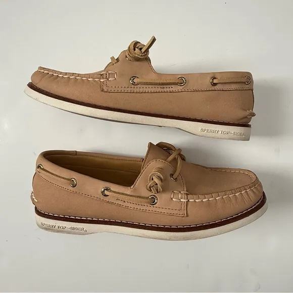 Sperry Women's Gold Cup A/O Montana Taupe Leather Boat Shoes 5.5