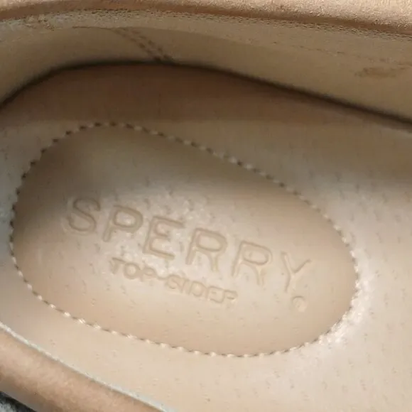 SPERRY WOMENS KOIFISH LEATHER BOAT SHOE LEATHER TAN SIZE 8.5 LIKE NEW