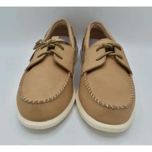 Sperry Womens Size 10 A/O Plushwave 2.0 Off-White Leather Slip On Boat Shoes