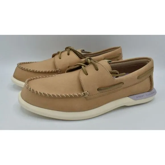 Sperry Womens Size 10 A/O Plushwave 2.0 Off-White Leather Slip On Boat Shoes