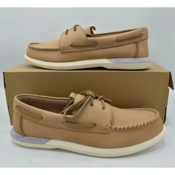 Sperry Womens Size 10 A/O Plushwave 2.0 Off-White Leather Slip On Boat Shoes