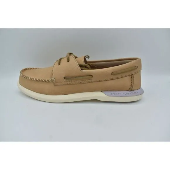 Sperry Womens Size 10 A/O Plushwave 2.0 Off-White Leather Slip On Boat Shoes