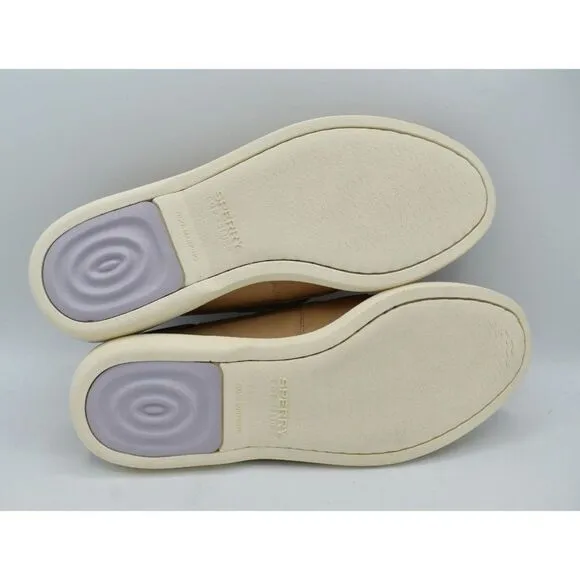 Sperry Womens Size 10 A/O Plushwave 2.0 Off-White Leather Slip On Boat Shoes
