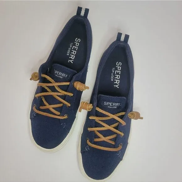 Sperry® Womens Crest Vibe Navy Canvas Ankle Boat Shoes