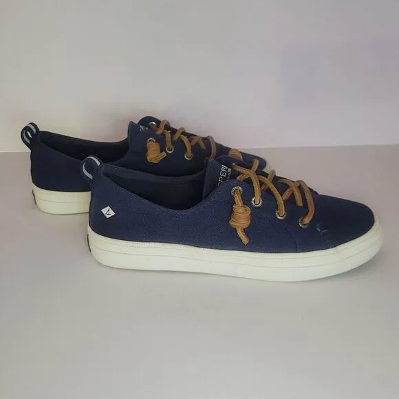 Sperry® Womens Crest Vibe Navy Canvas Ankle Boat Shoes