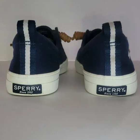Sperry® Womens Crest Vibe Navy Canvas Ankle Boat Shoes