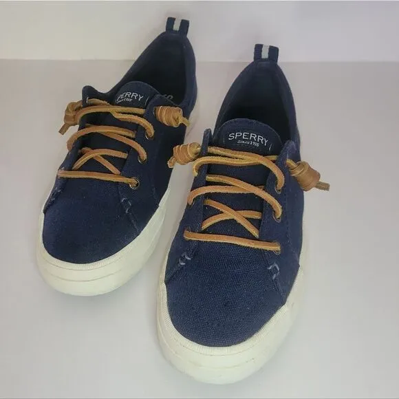 Sperry® Womens Crest Vibe Navy Canvas Ankle Boat Shoes