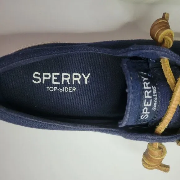 Sperry® Womens Crest Vibe Navy Canvas Ankle Boat Shoes